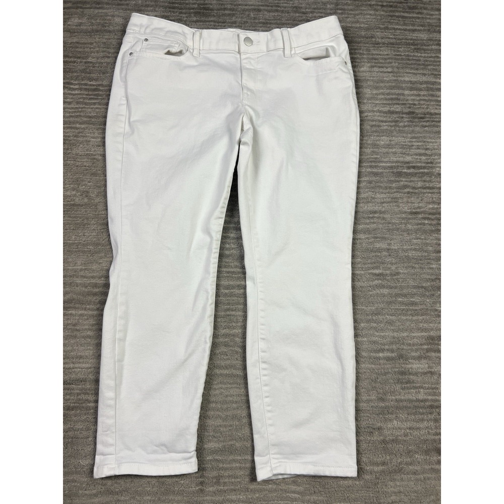 A New Approach Jeans Womens 14P White‎ Skinny Ankle Cotton Blend